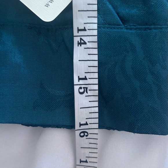 Band of the Free Camille Teal Satin Crossover Crop Top Size Small NWT - Picture 8 of 9